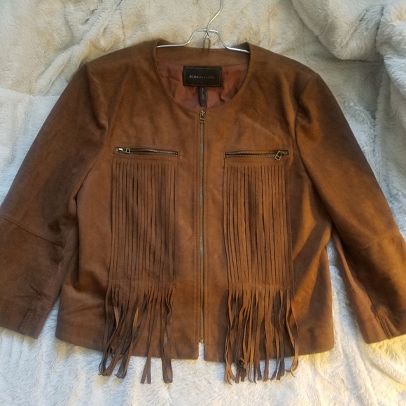 Bcbgmaxazria vegan toffee brown L jacket - Picture 2 of 6